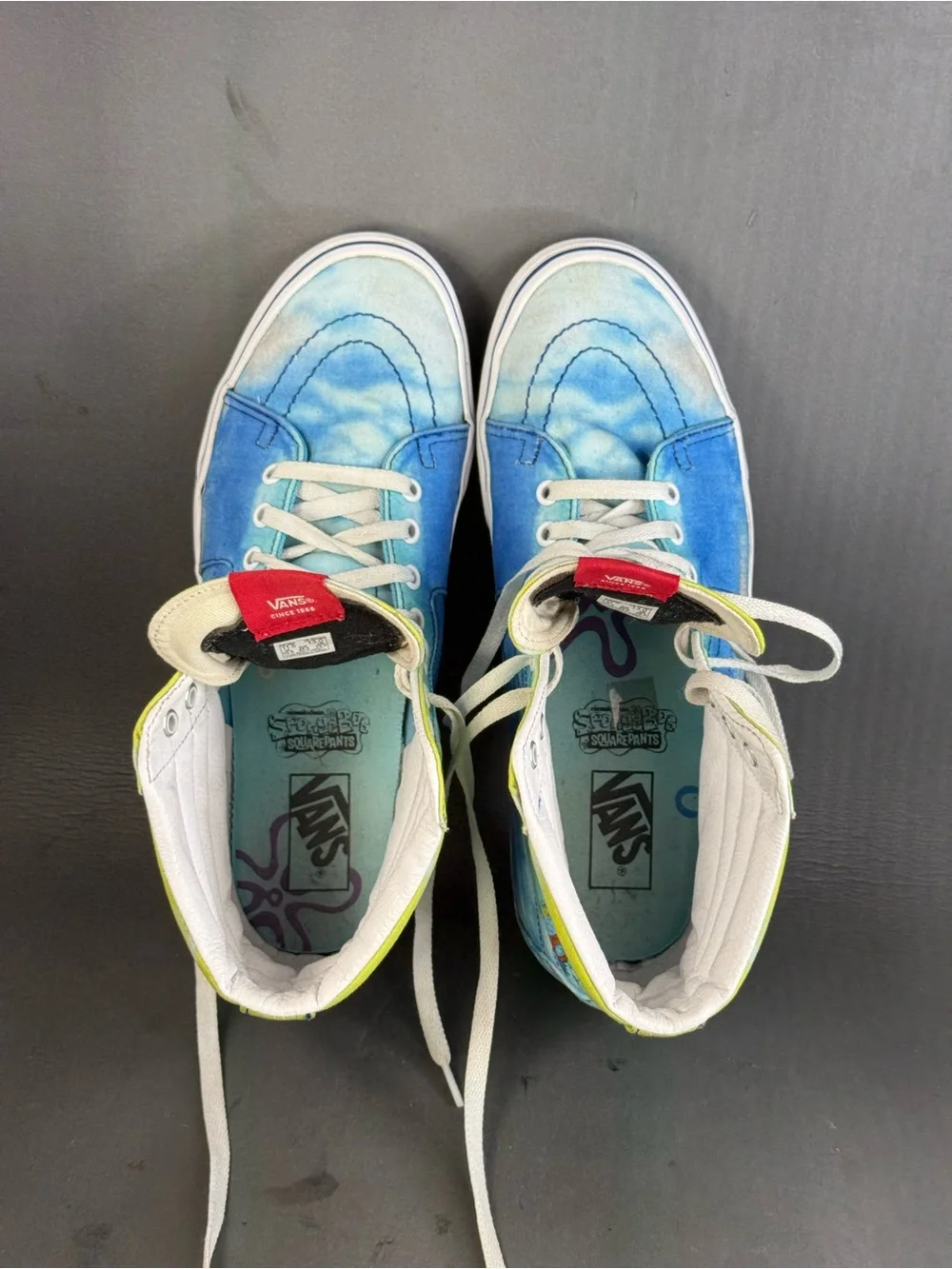 The Vans x SpongeBob Sk8-Hi 38 DX 'Imaginaaation' shoes men’s size 11.5